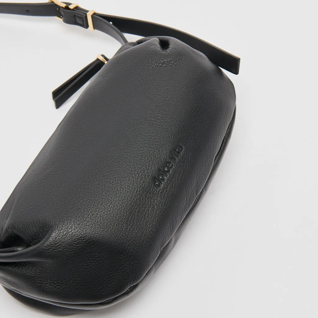 LIVI SHOULDER BAG BLACK LEATHER– Dolce Vita 6940976709698