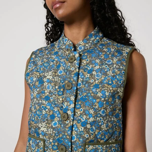 Lollys Laundry Cairo Floral-Print Quilted Cotton Vest