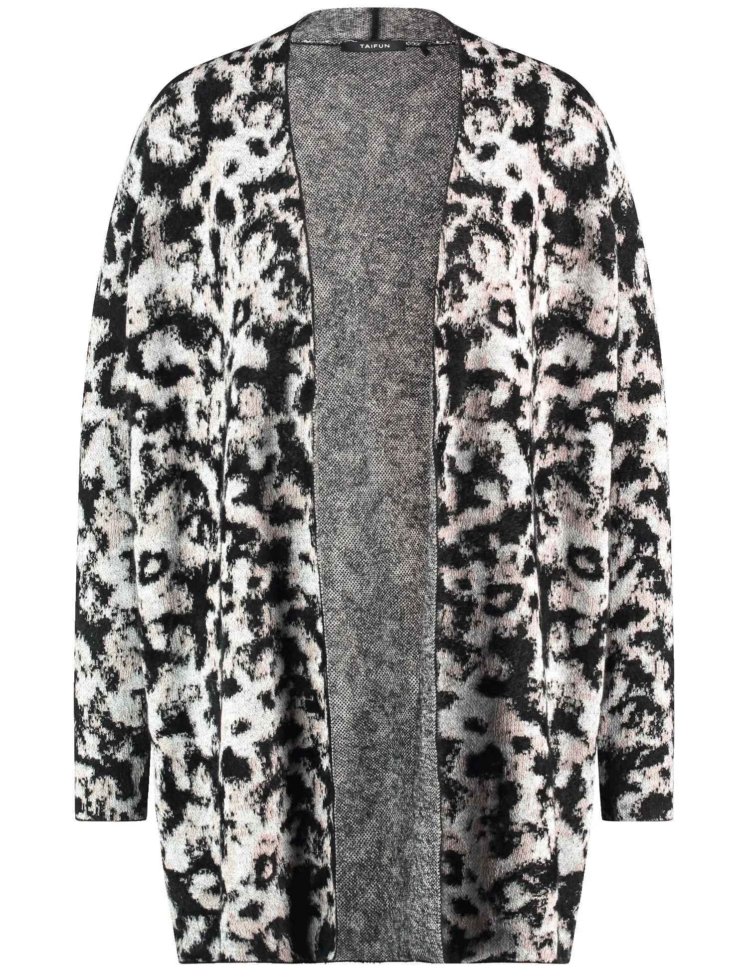 Long cardigan with a jacquard pattern