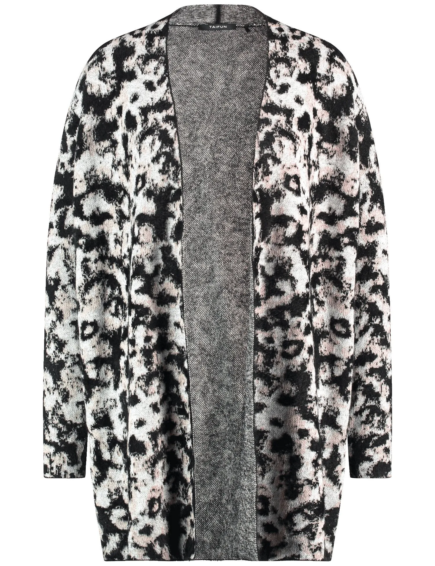 Long cardigan with a jacquard pattern