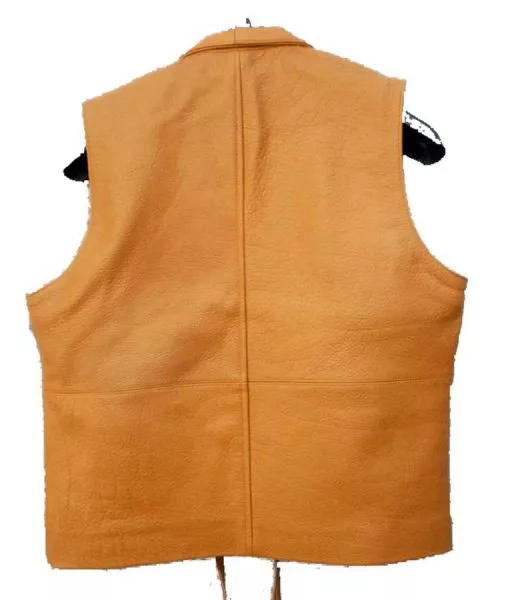 Lorne Greene Tan Brown Leather Vest | TheLeatherCity