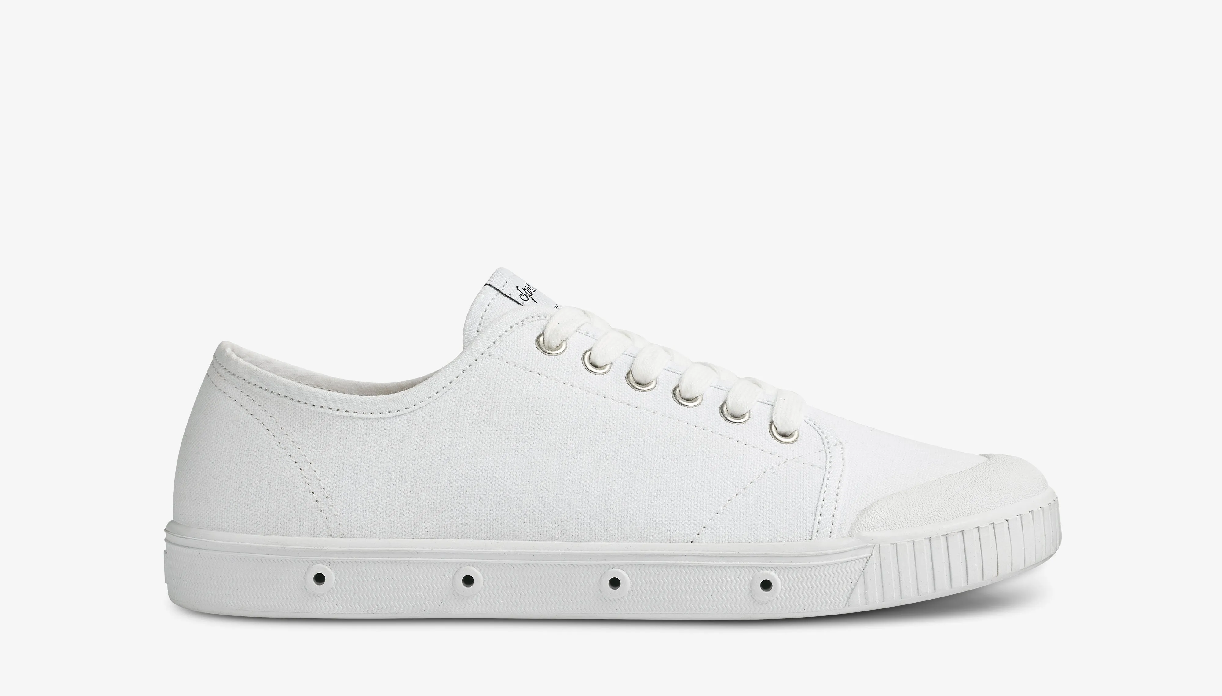 Low Top Canvas Trainers in White