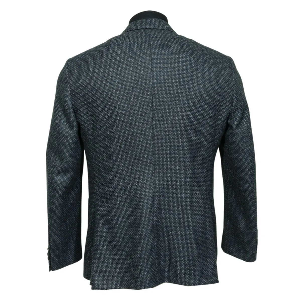 Luigi Bianchi Navy Textured Jacket With Zip Insert | Menswear Online