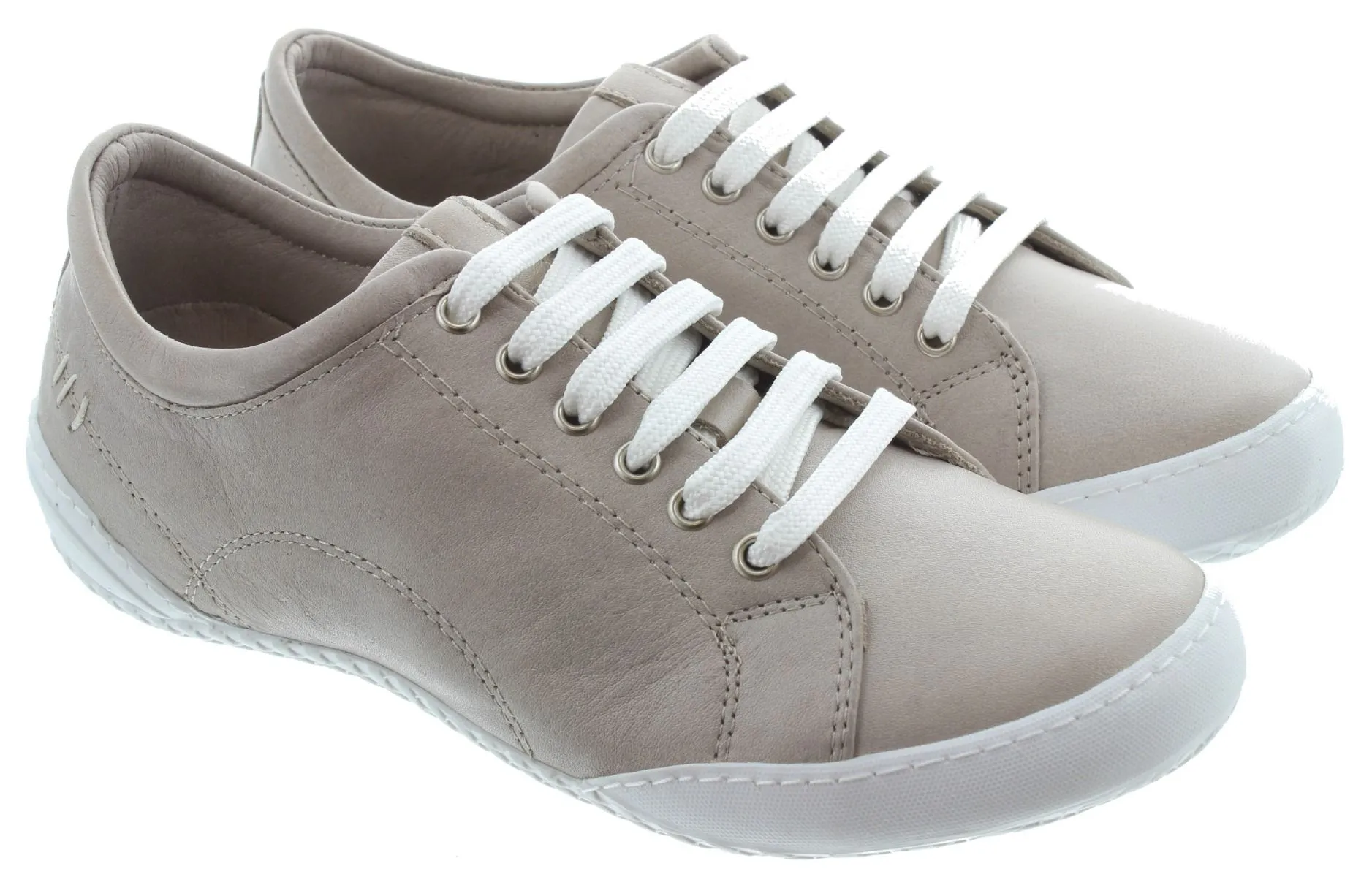 LUNAR Ladies Carrick Lace Trainers In Stone