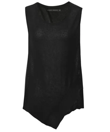 Lurdes Bergada Black Asymmetric Knitted Vest | Jules B