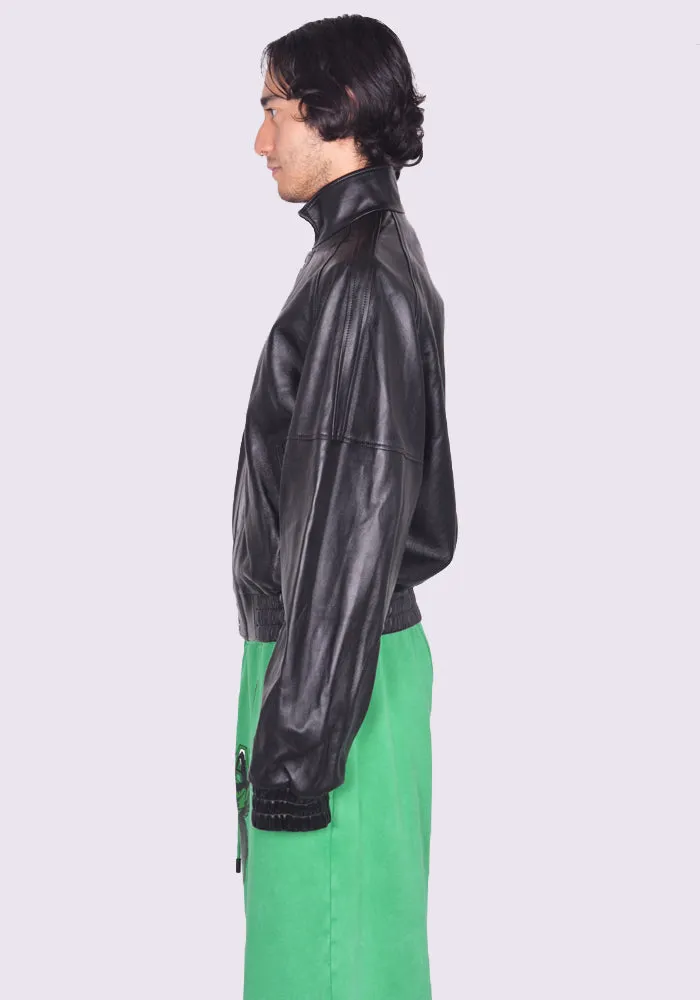 LU'U DAN MJ033LE LNL BLOUSON LEATHER JACKET BLACK (New Season FW24)