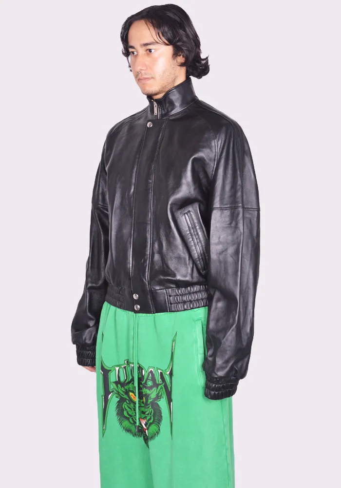 LU'U DAN MJ033LE LNL BLOUSON LEATHER JACKET BLACK (New Season FW24)