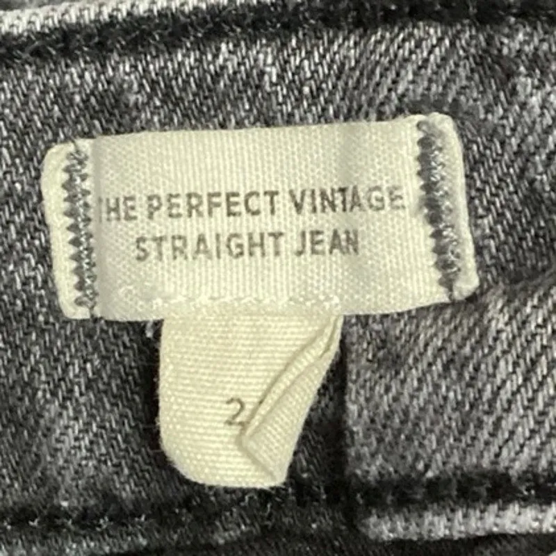 Madewell Gray High Rise Denim Ankle The Perfect Vintage Straight Jeans Size 23