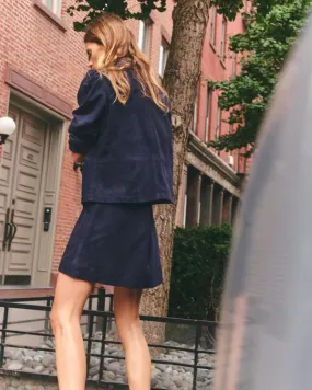 Maisie Suede Skirt - Navy