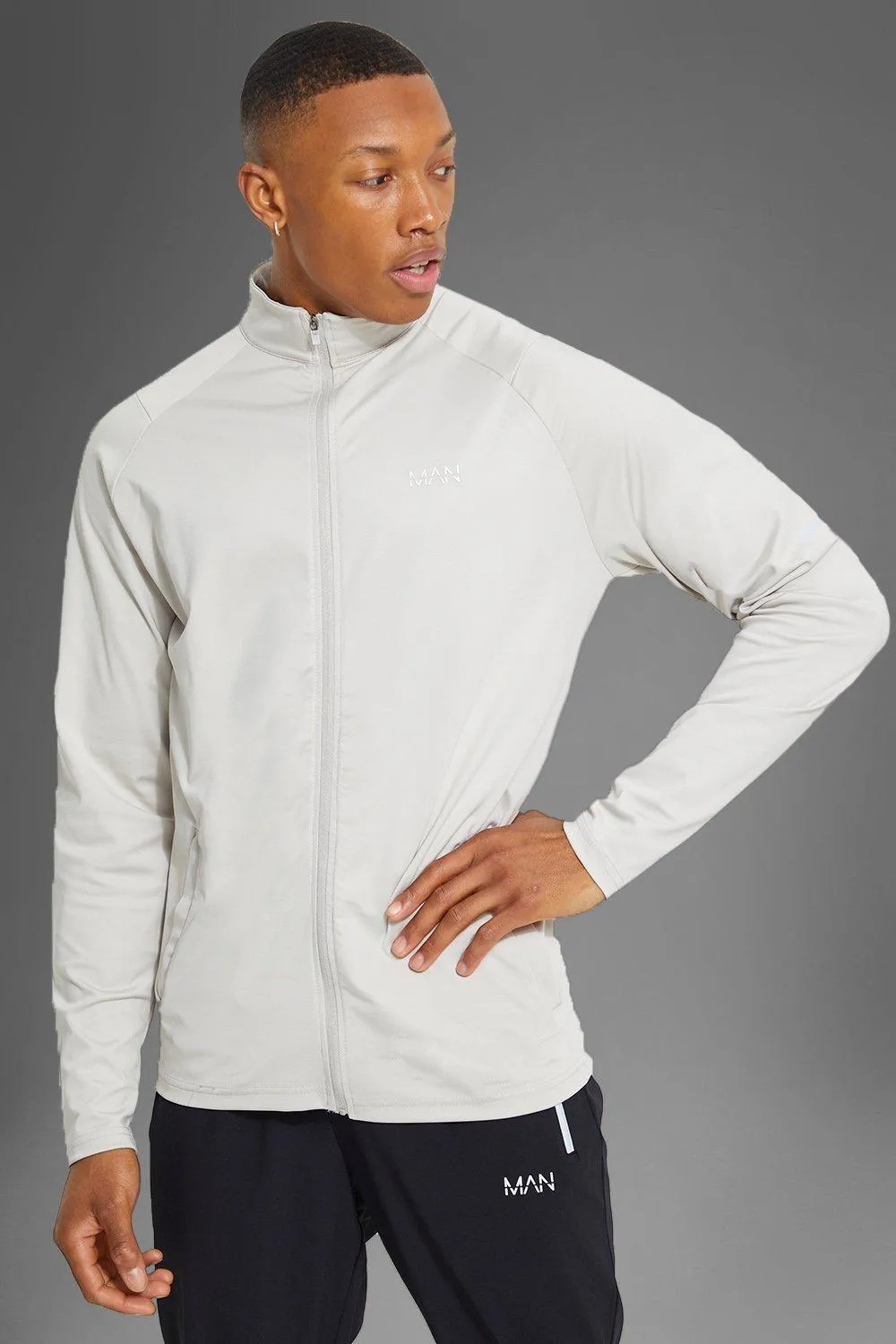 Man Active Gym Zip Through Track Jacket | boohooMAN UK