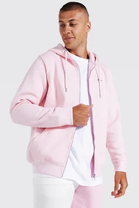 Man Signature Zip Through Hoodie