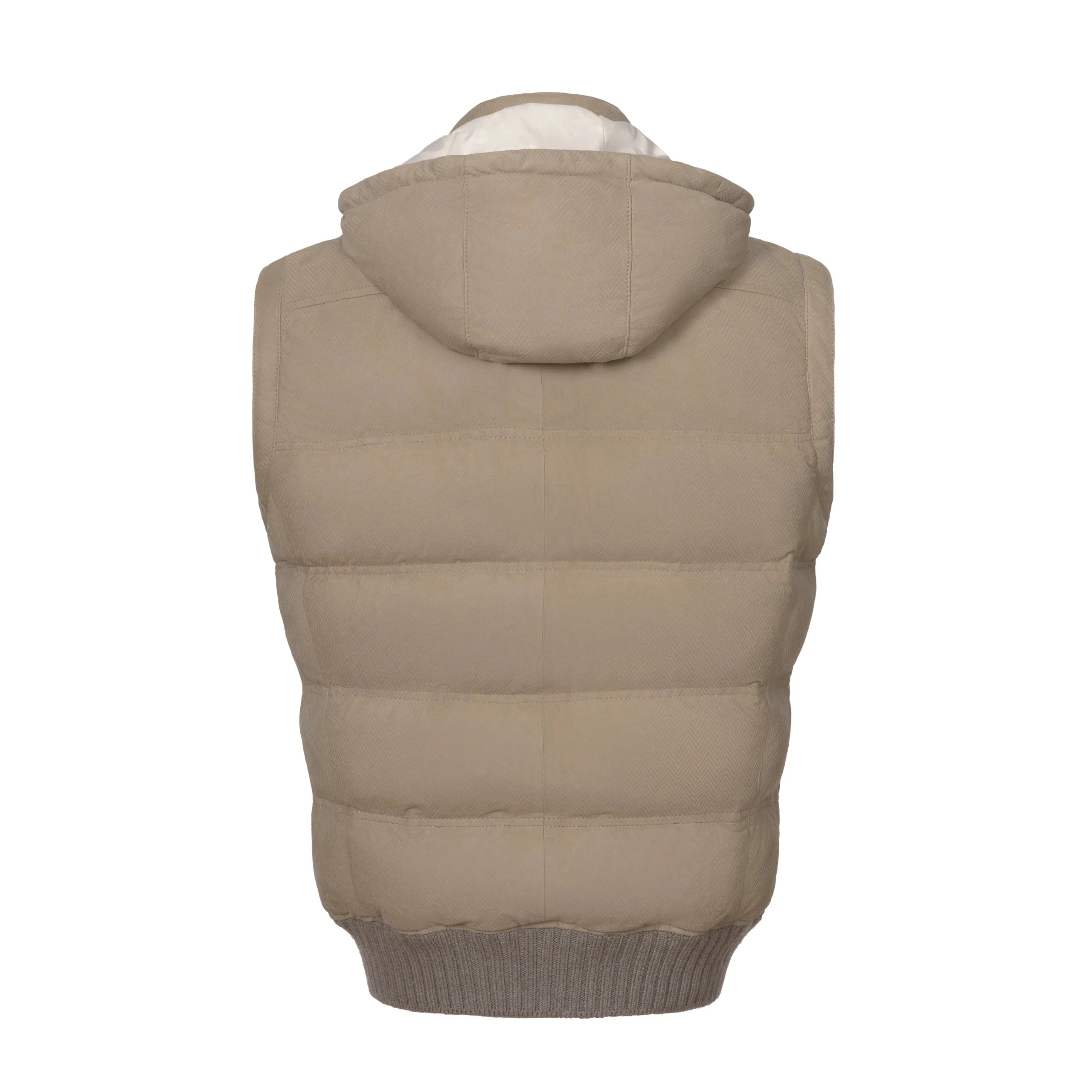  Mandelli Zig-Zag Dotted Leather Vest in Beige