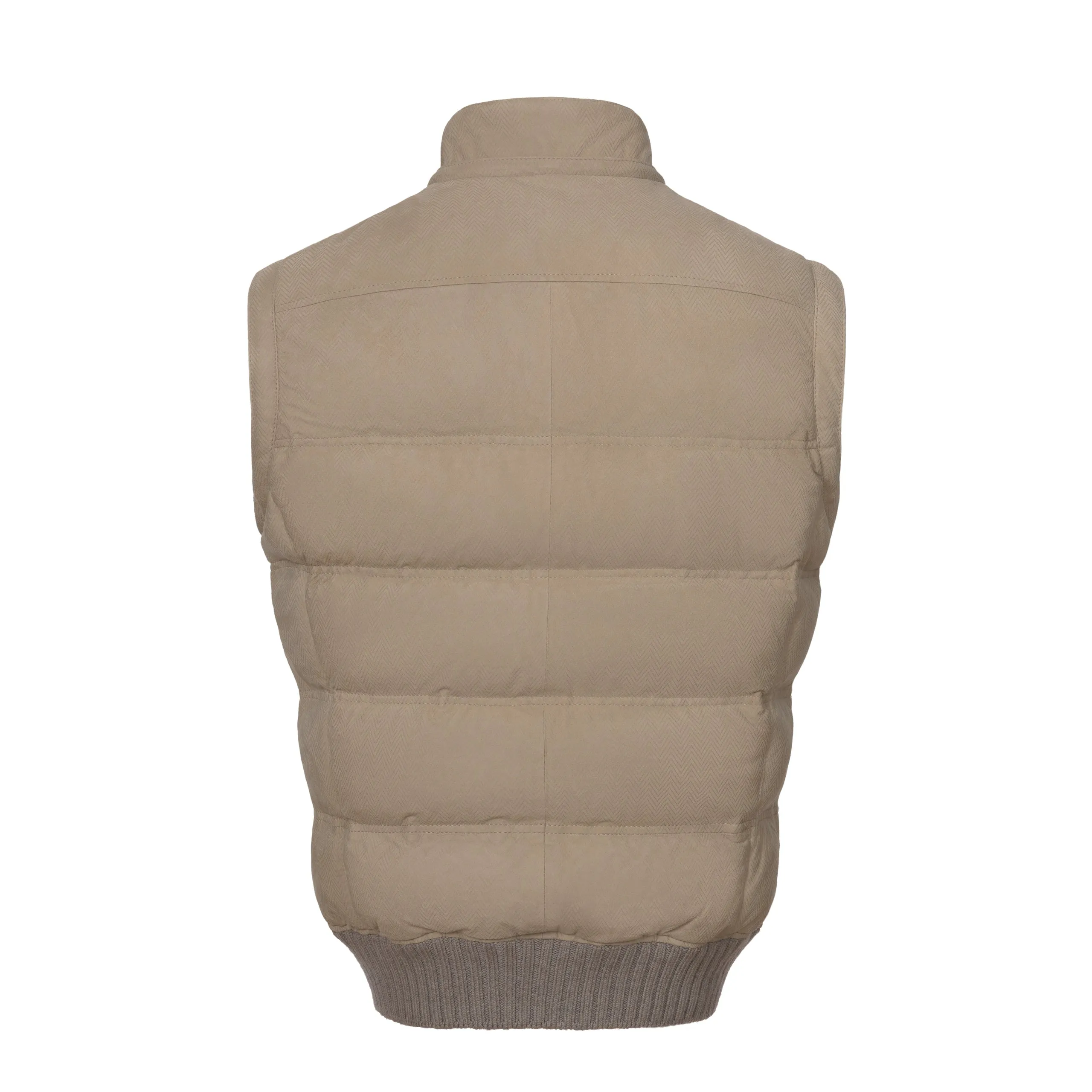  Mandelli Zig-Zag Dotted Leather Vest in Beige