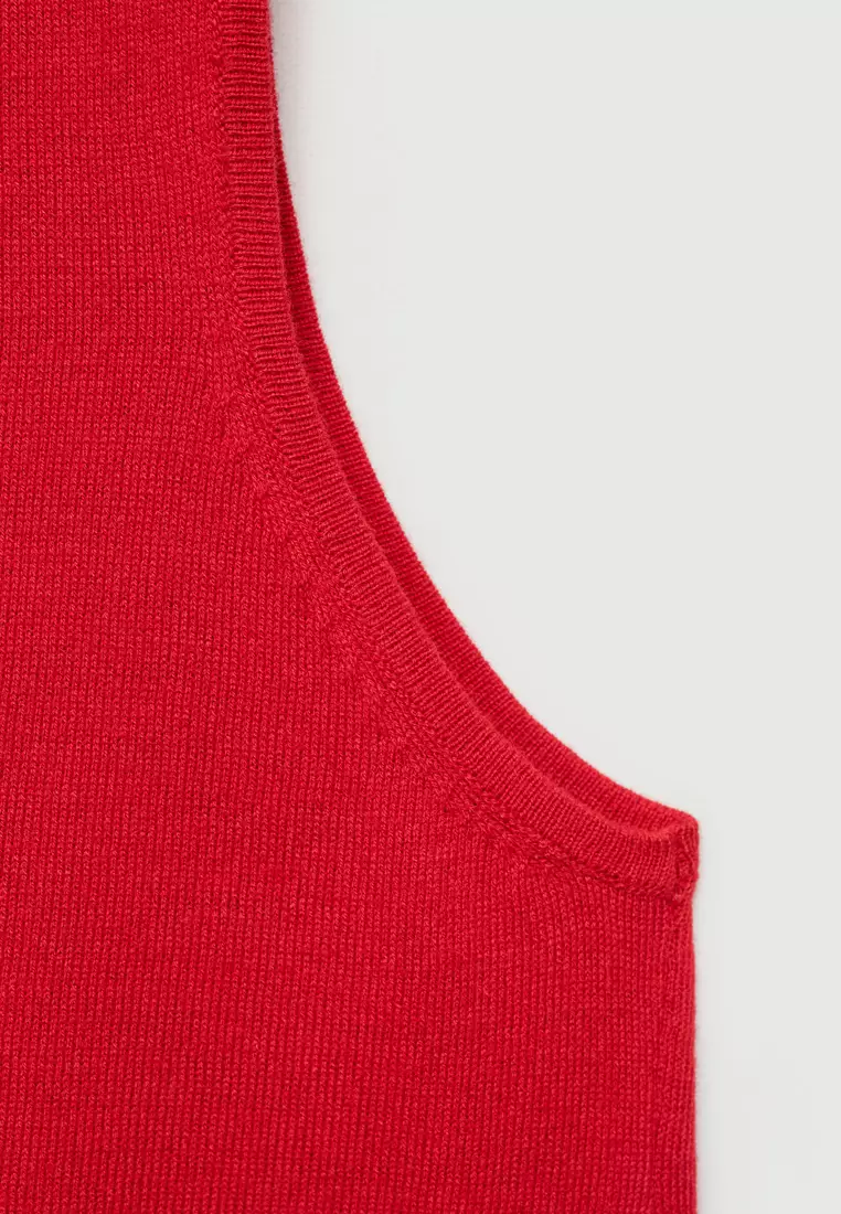 Mango Fine-Knit Polo Neck Gilet