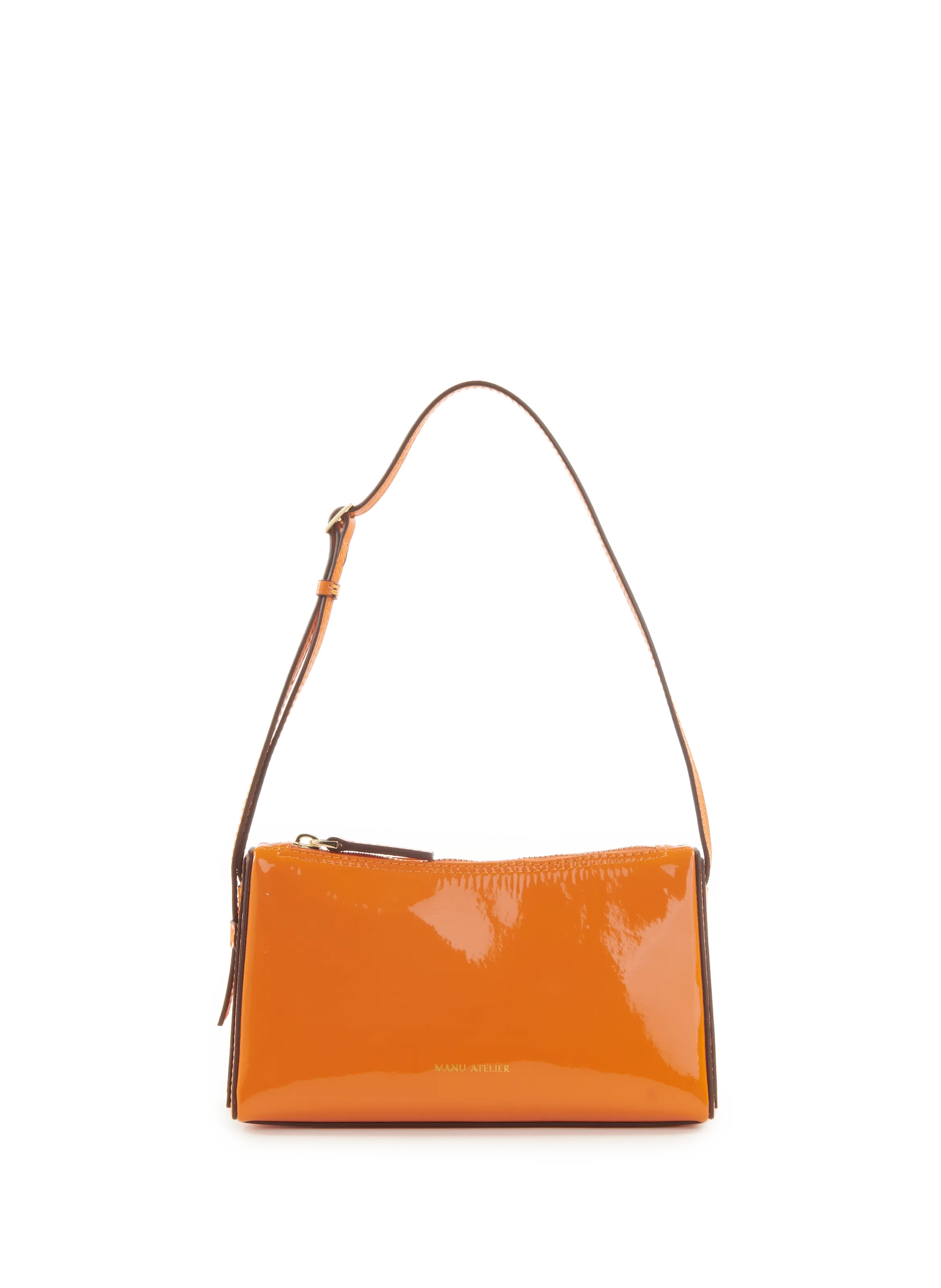 Manu atelier  Mini Prism patent leather handbag - Orange