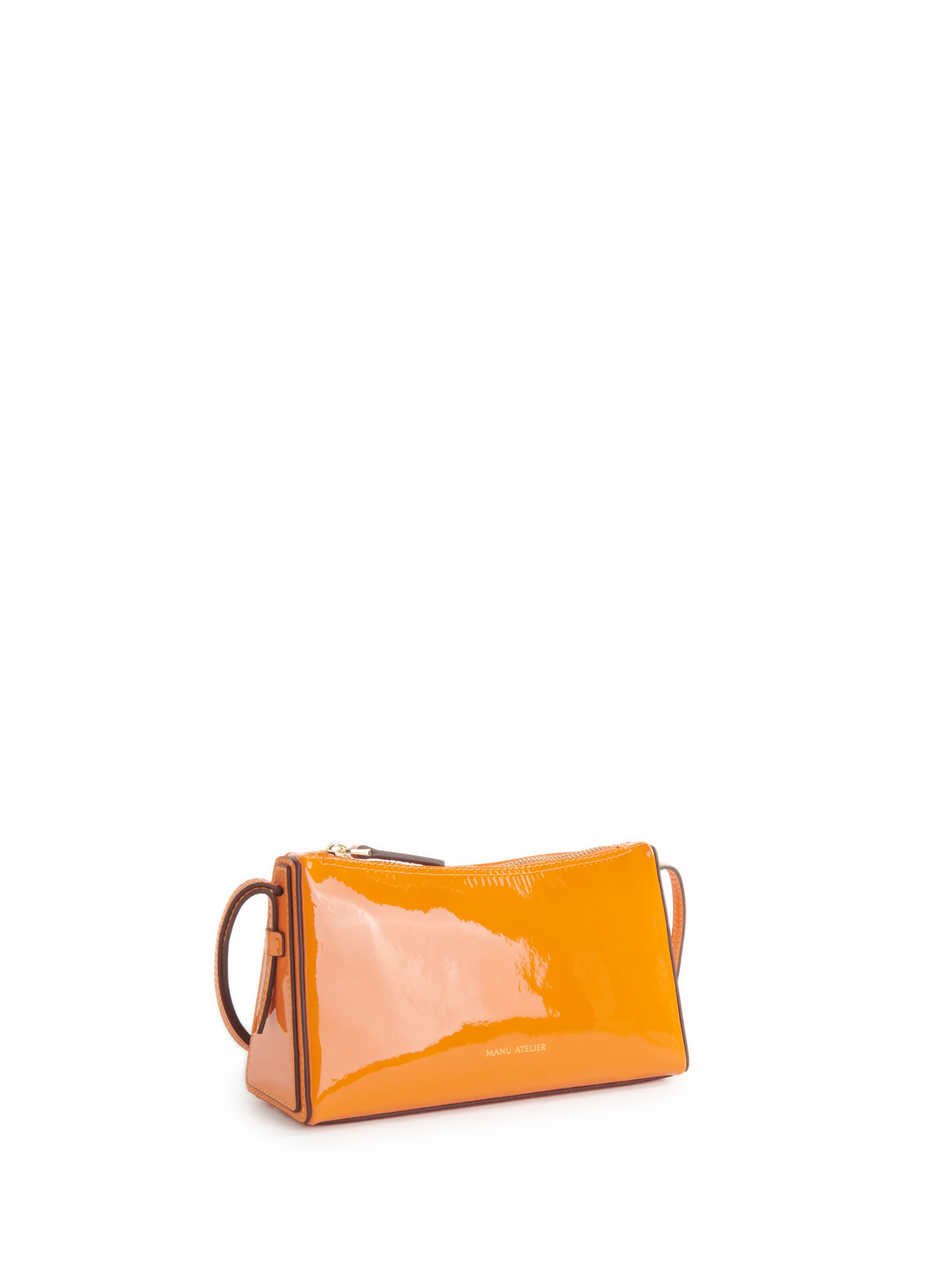 Manu atelier  Mini Prism patent leather handbag - Orange