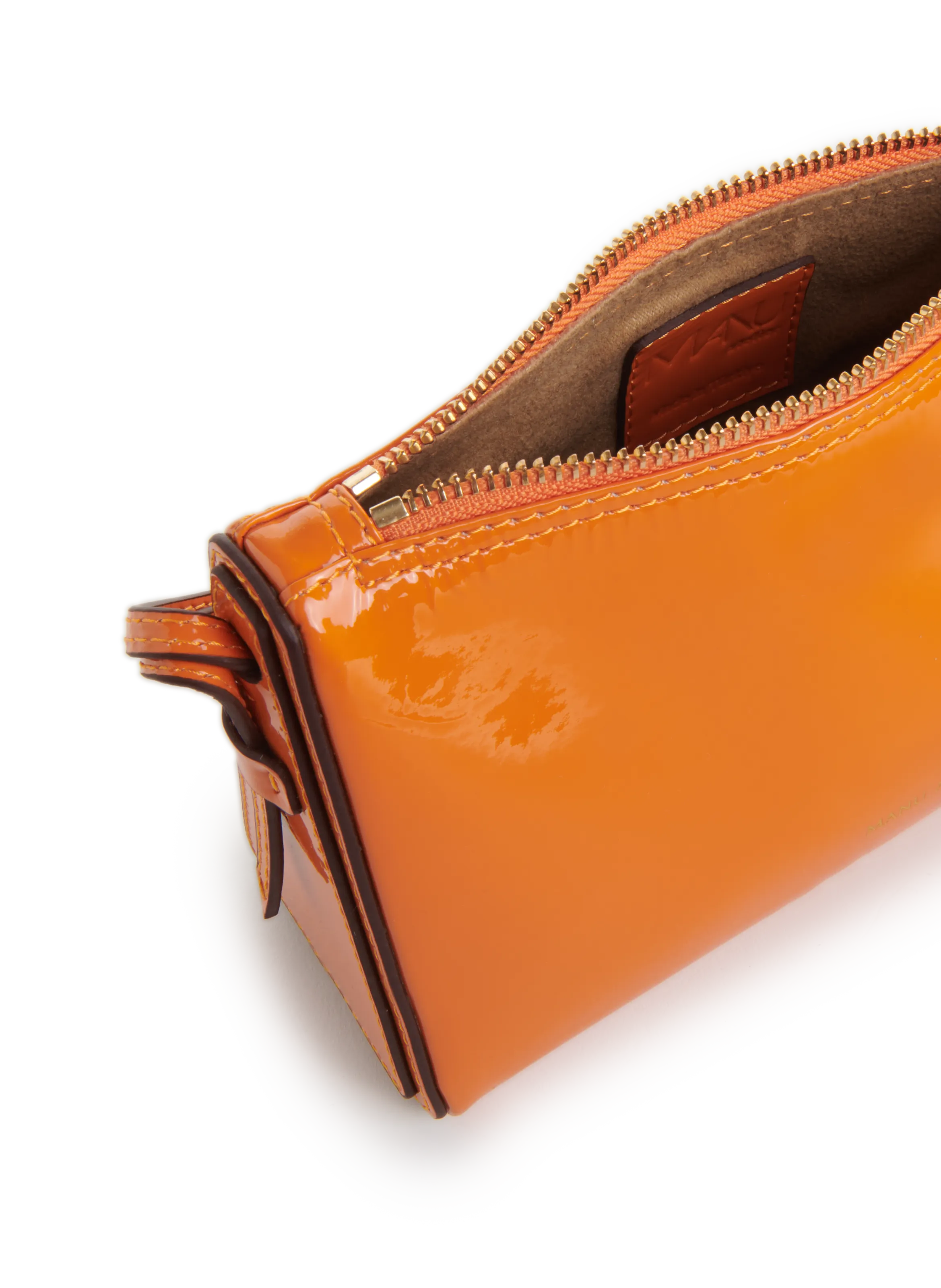 Manu atelier  Mini Prism patent leather handbag - Orange