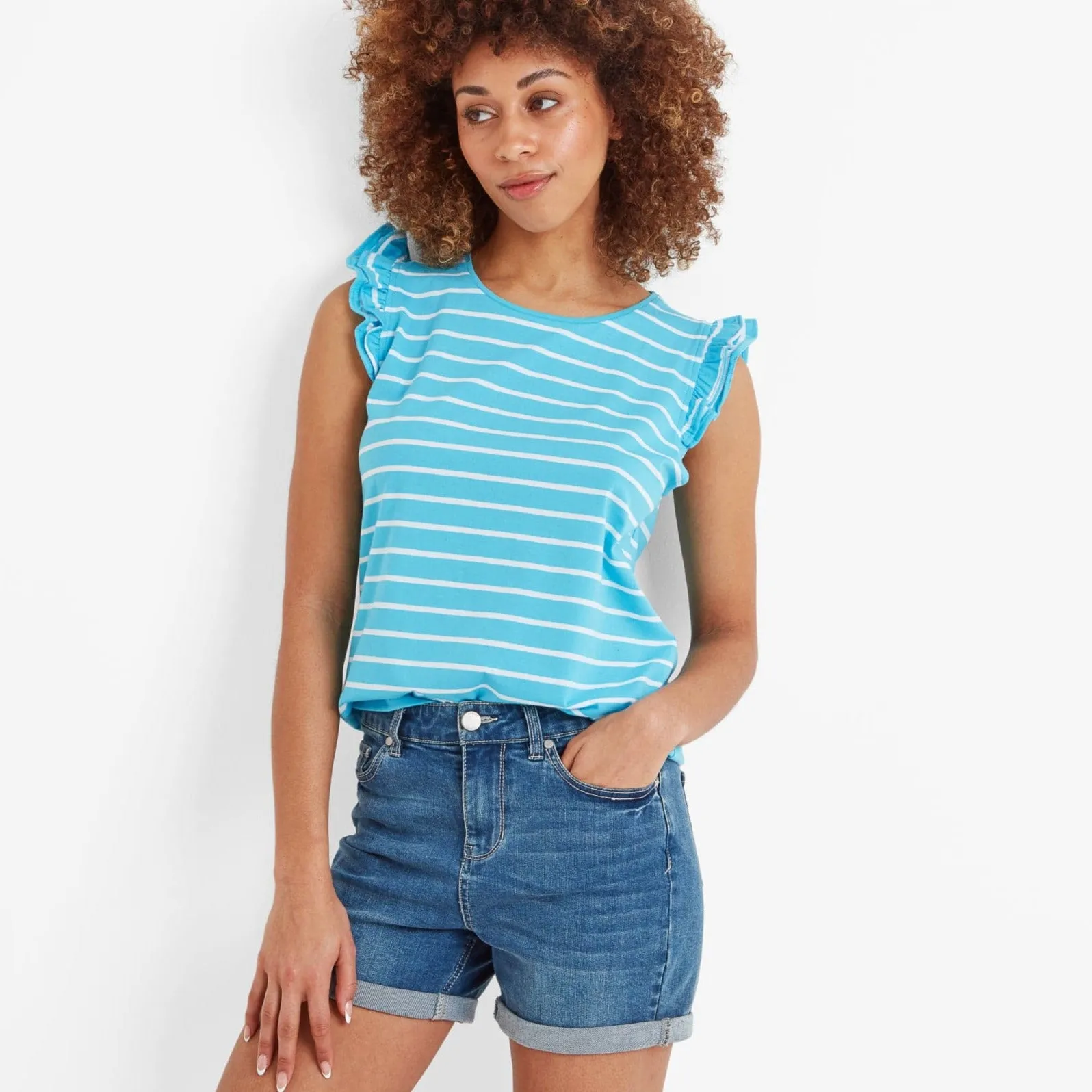Maribel Womens Vest - Blue Tide Stripe