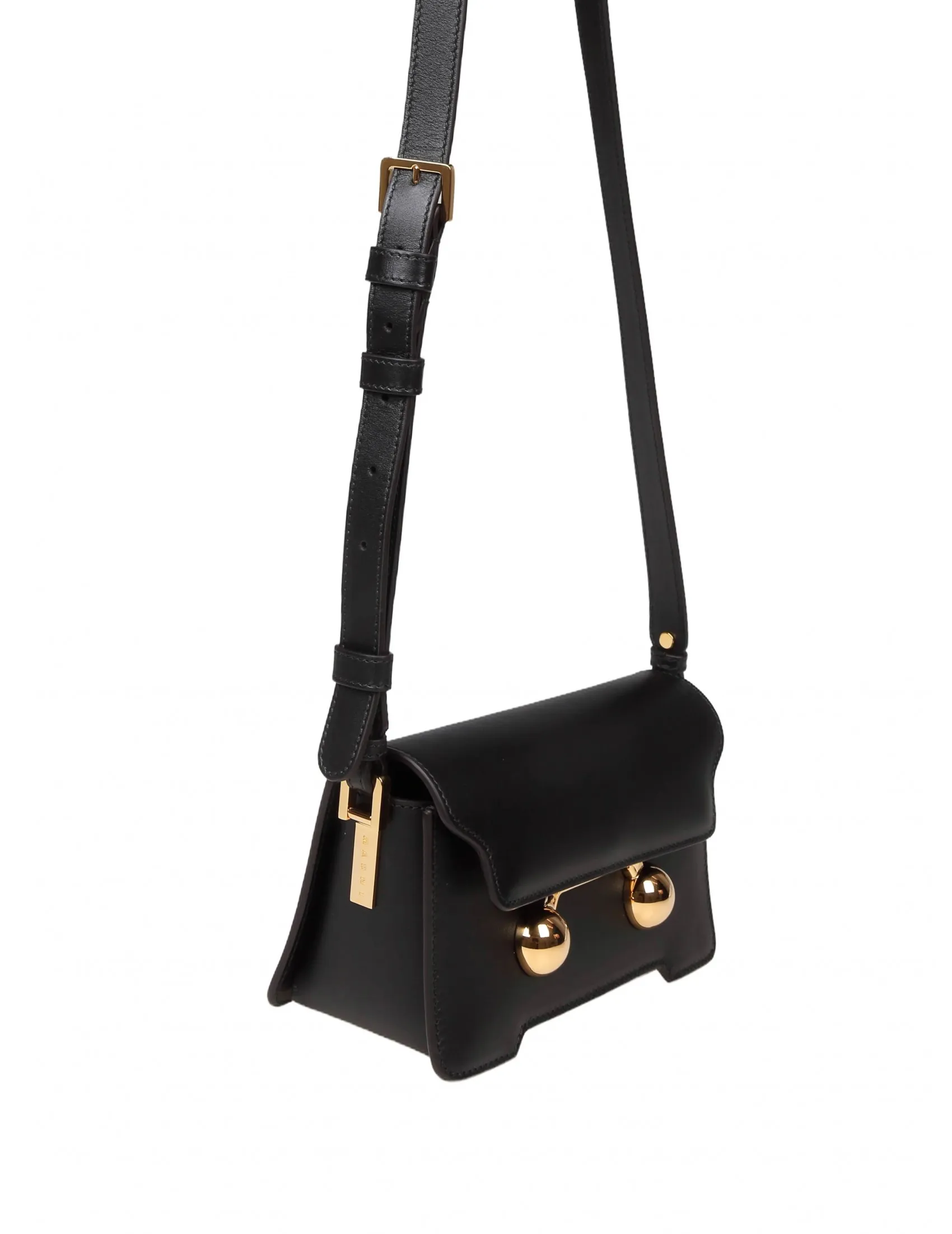 MARNI TRUNKAROO MINI SHOULDER BAG IN BLACK LEATHER