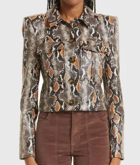 Melody Bayani The Equalizer Snake Print Leather Jacket | TLC UK