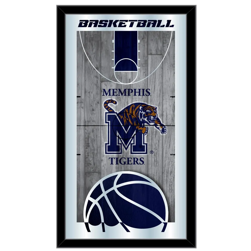 Memphis Tigers HBS Blue Basketball Framed Hanging Glass Wall Mirror (26x15)