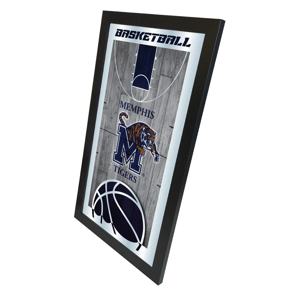 Memphis Tigers HBS Blue Basketball Framed Hanging Glass Wall Mirror (26x15)