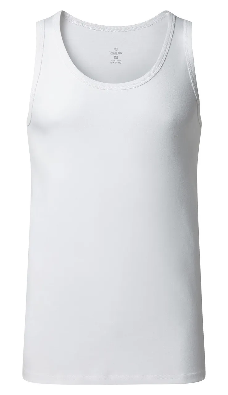 Men's Egyptian Cotton Classic Sleeveless Vest x 1 (2007 White) by Vedoneire of Ireland