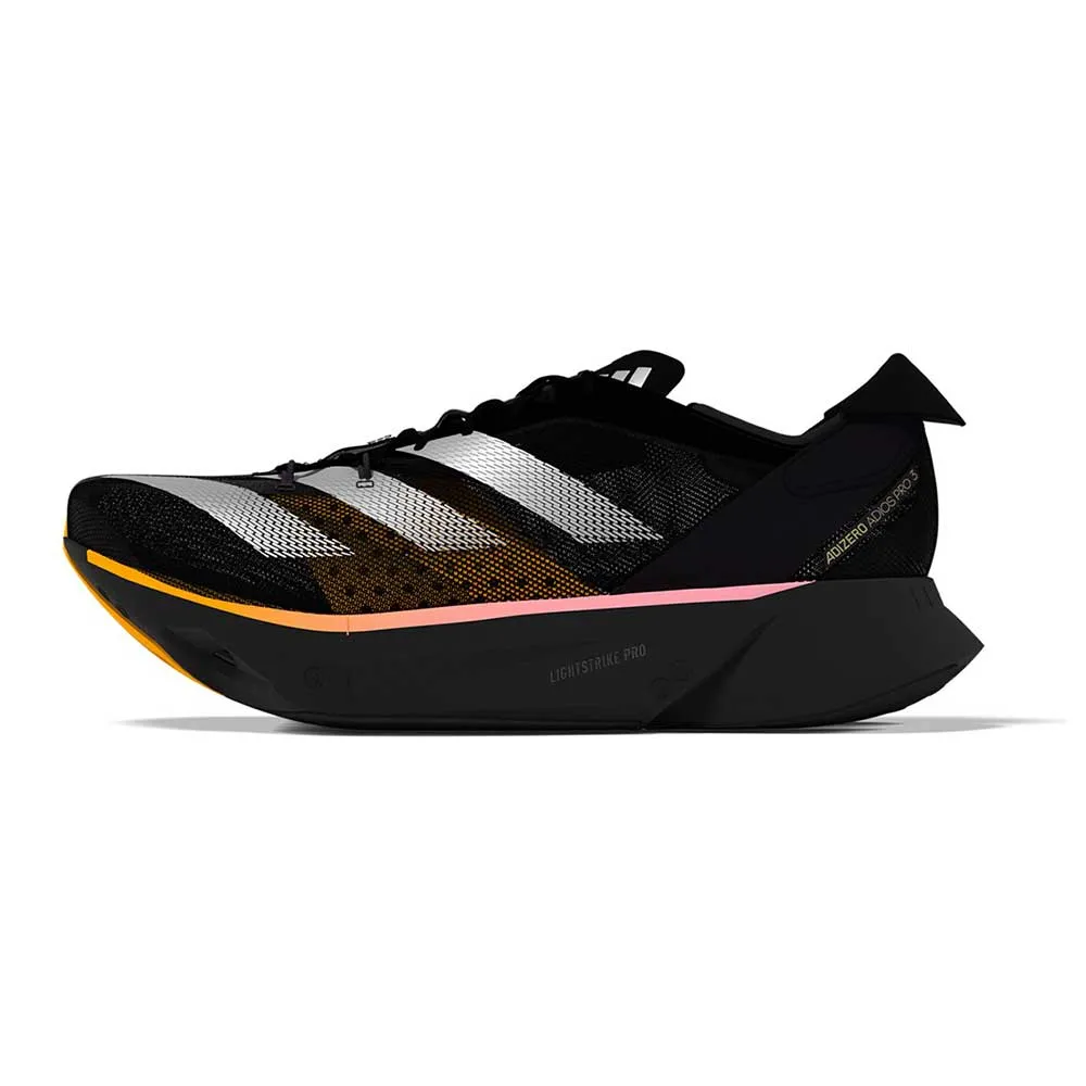 Men's Adizero Adios Pro 3 Running Shoe - Core black/Zero met/Spark - Regular (D)