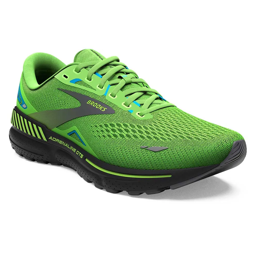 Men's Adrenaline GTS 23 Running Shoe - Green Gecko/Grey/Atomic Blue- Wide (2E)