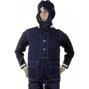 Mens Cotton Regular Fit Full Zip Original Lightweight Fabric Herringbone Navy Hooded Jacket SC12164