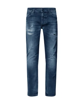 Mens Delaware Rip And Repair Jeans Med Blue 