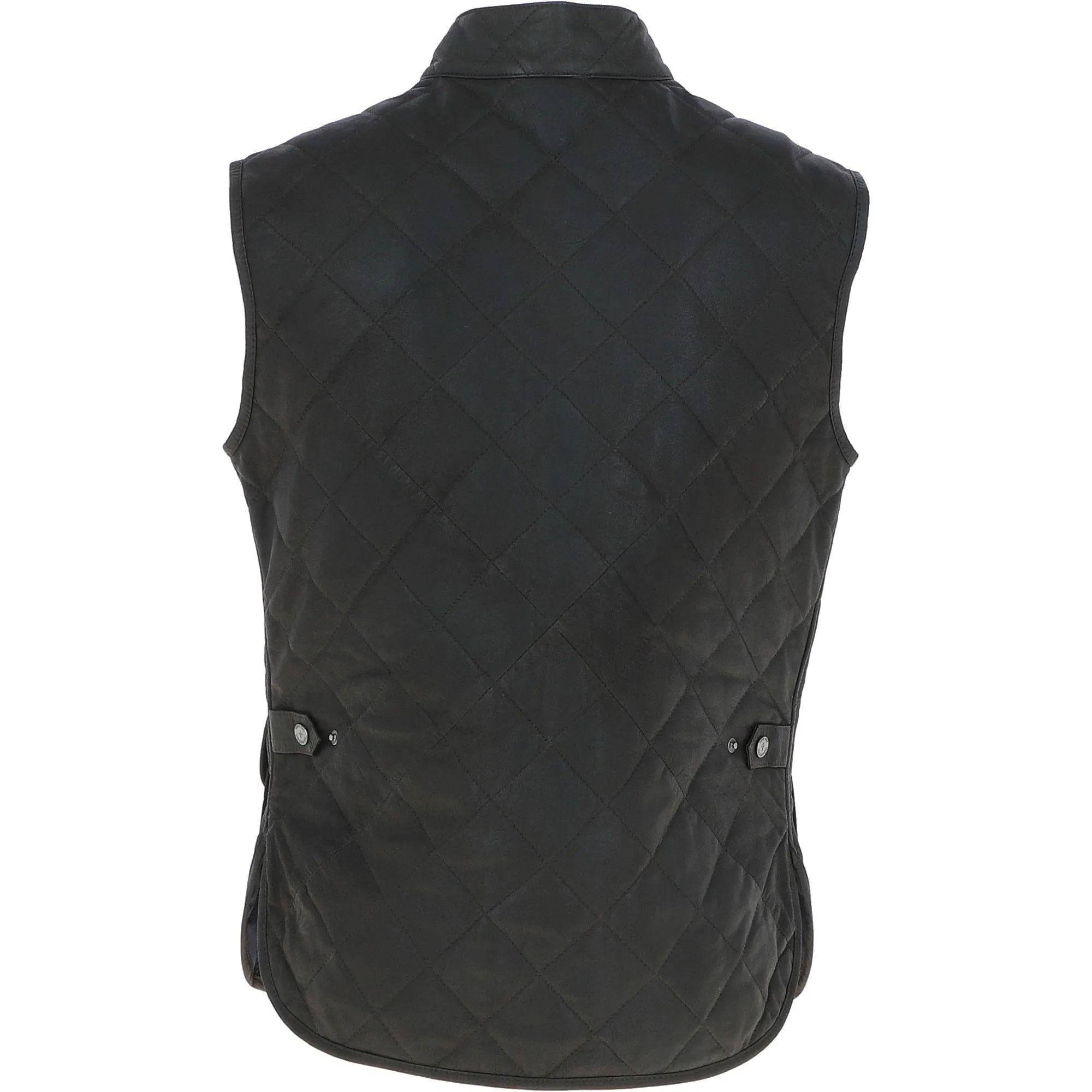 Mens Diamond Quilted Leather Gilet Olive : M-15 vest