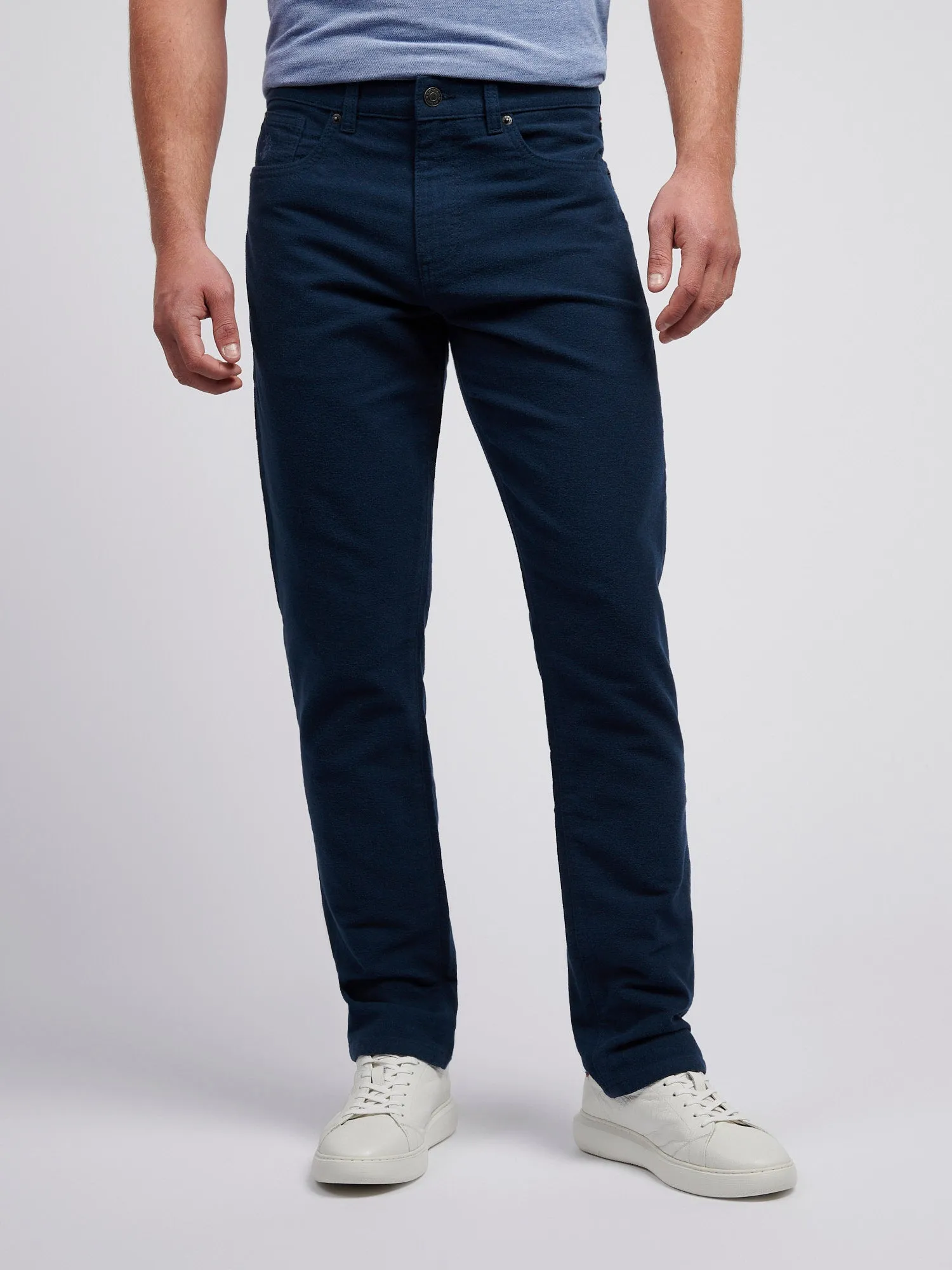 Mens Moleskin 5 Pocket Trousers in Dark Sapphire Navy