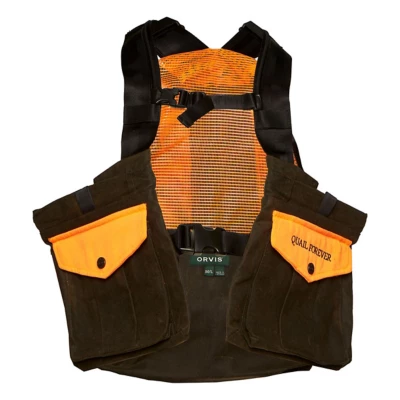 Men's Orvis Quail Forever Waxed Cotton Strap Vest