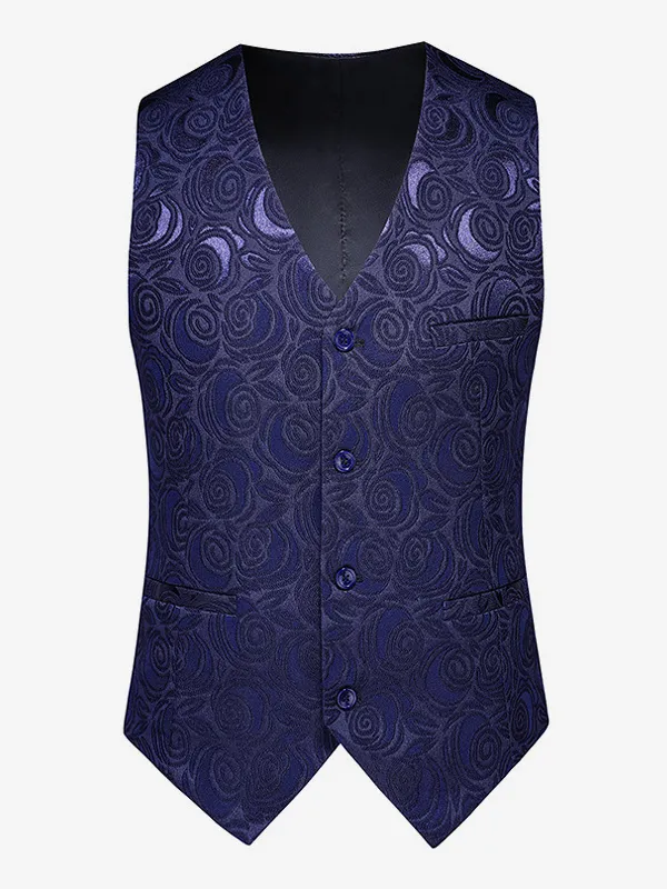 Men's Slim Fit Plus Size Suit Vest Sleeveless Wedding Breathable Waistcoat with Buttons