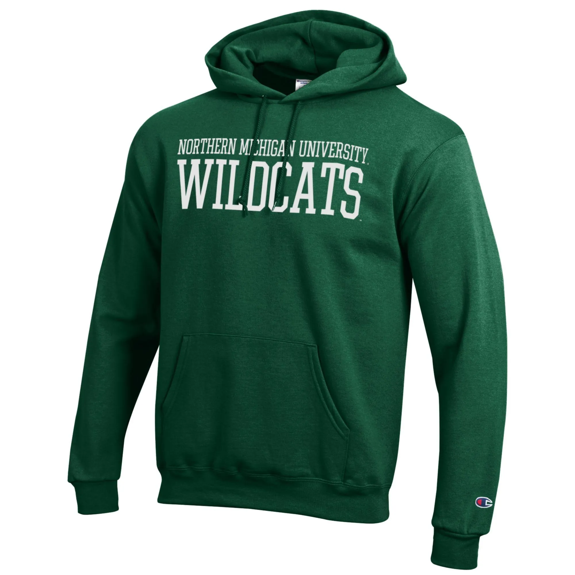 Men's Champion Green Northern Michigan Wildcats Eco Powerblend Pullover Hoodie