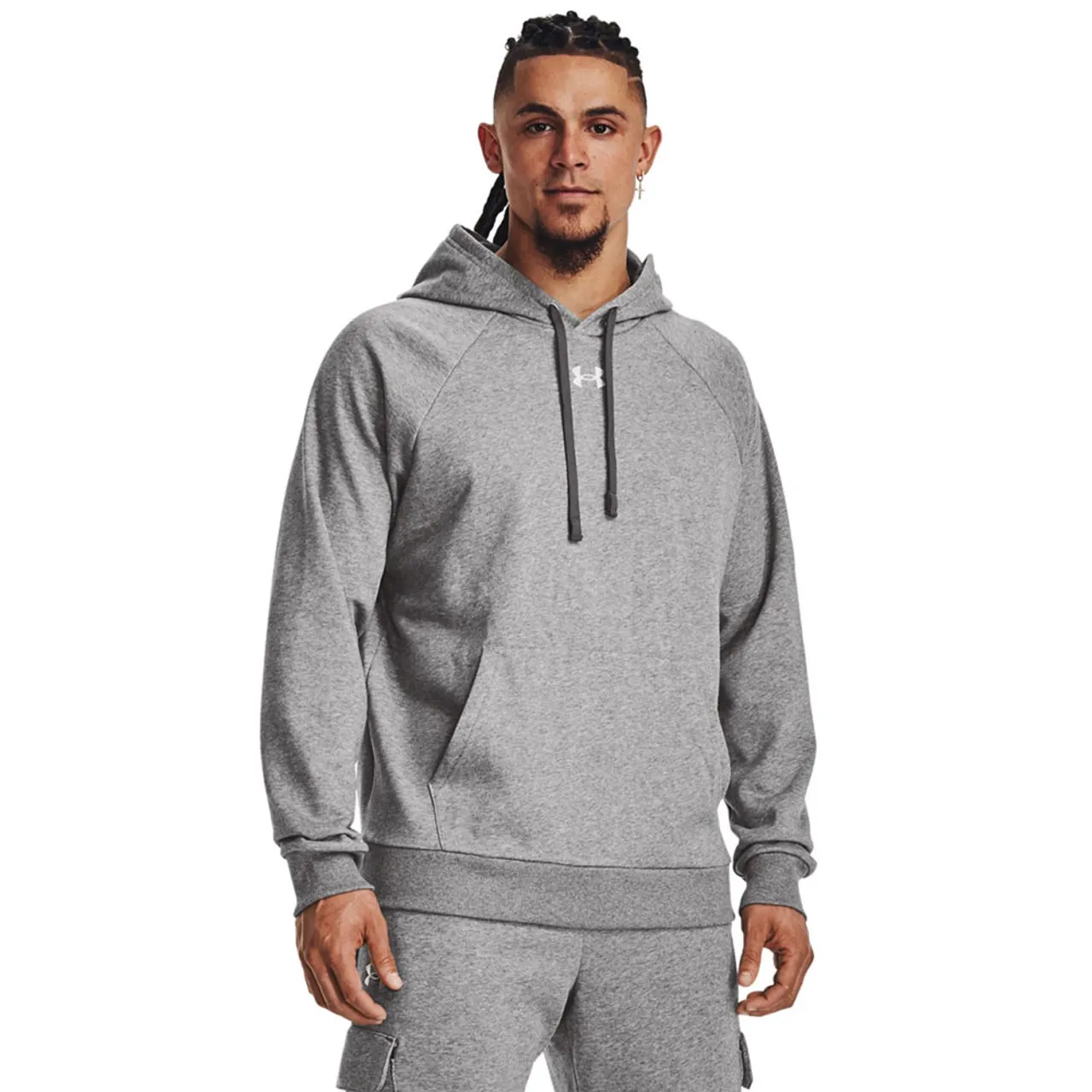 Men's Under Armour Rival Fleece Hoodie - Castlerock Heather