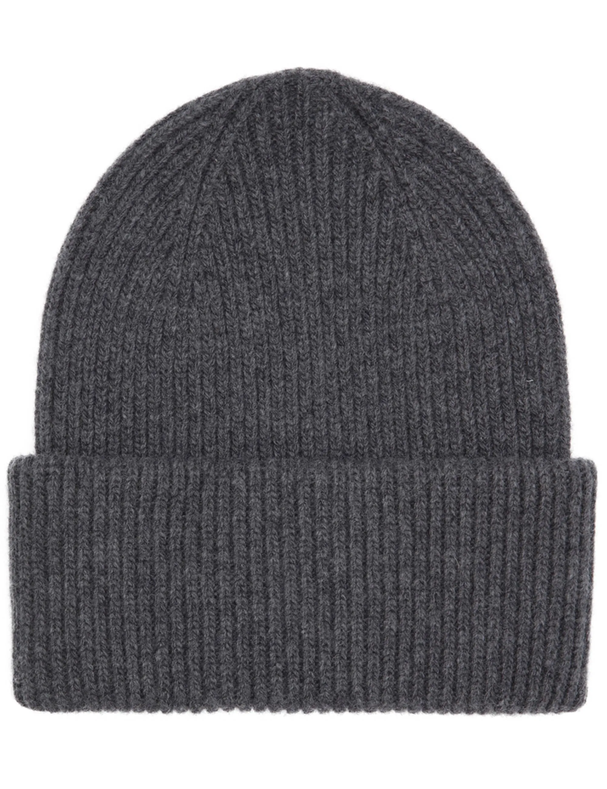 Merino Wool Chunky Beanie Hat - Lava Grey