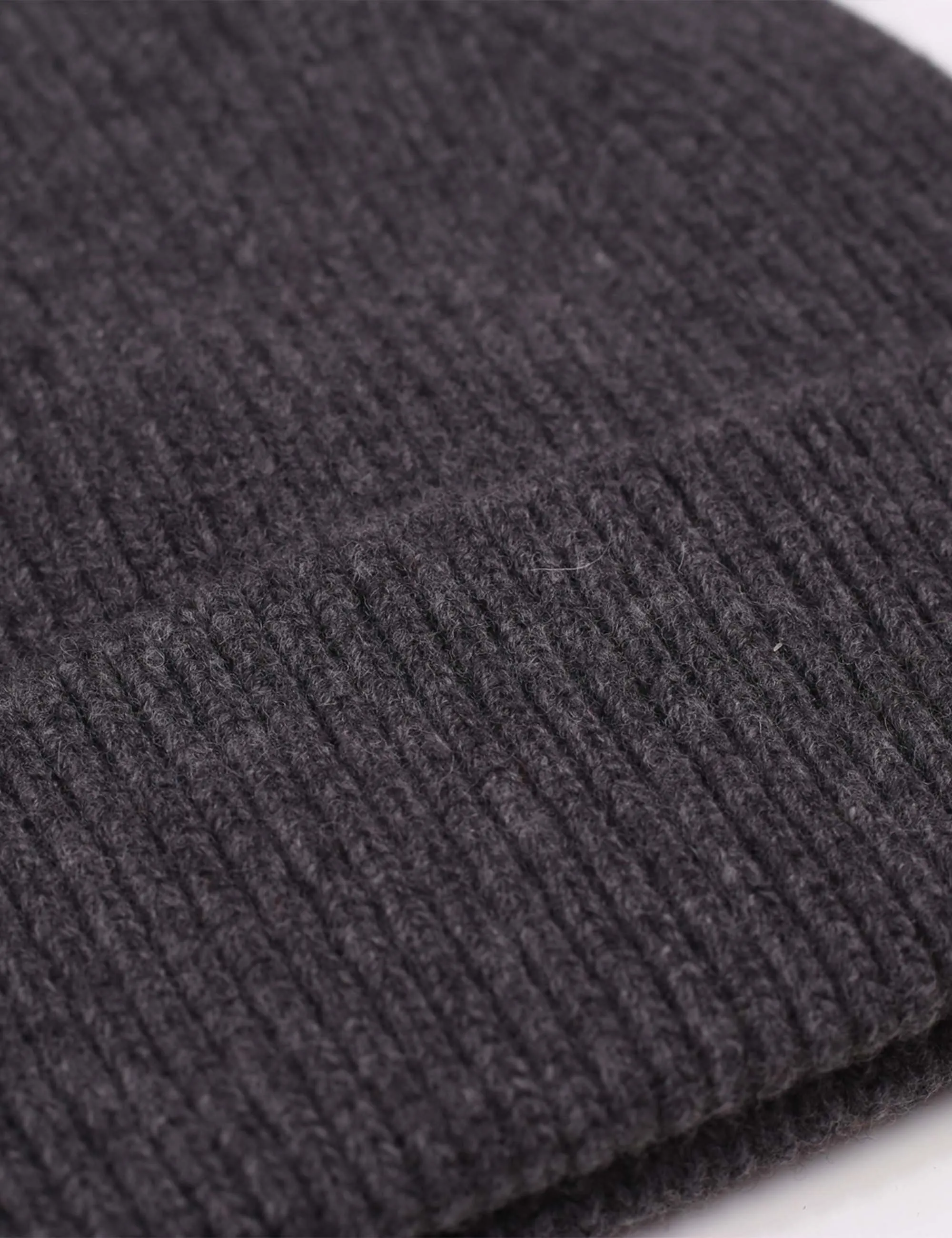 Merino Wool Chunky Beanie Hat - Lava Grey