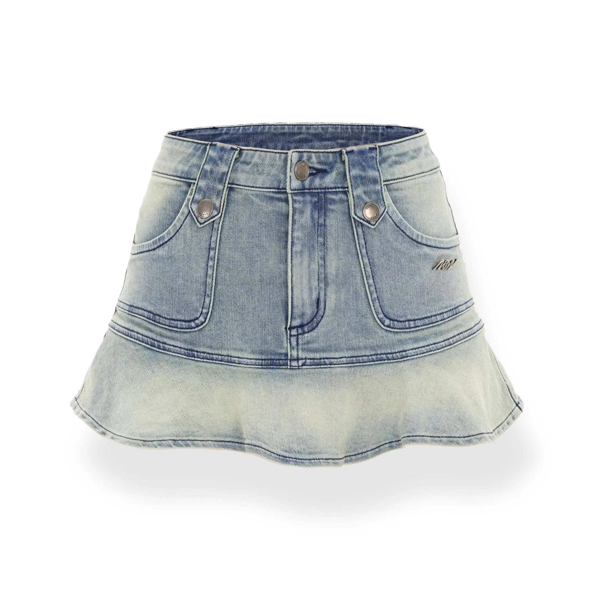 Mermaid Denim Skirt Blue-