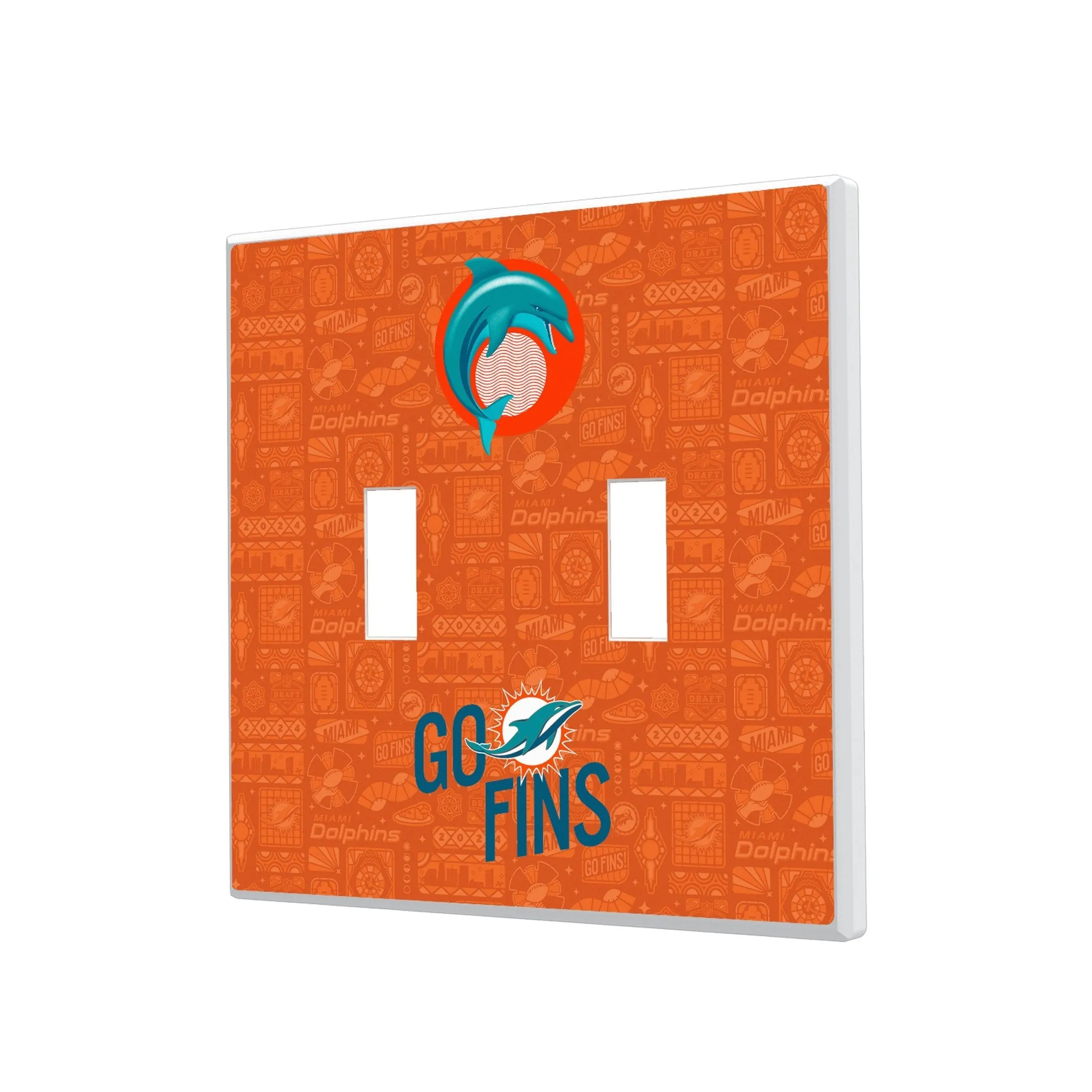 Miami Dolphins 2024 Illustrated Limited Edition Hidden-Screw Light Switch Plate