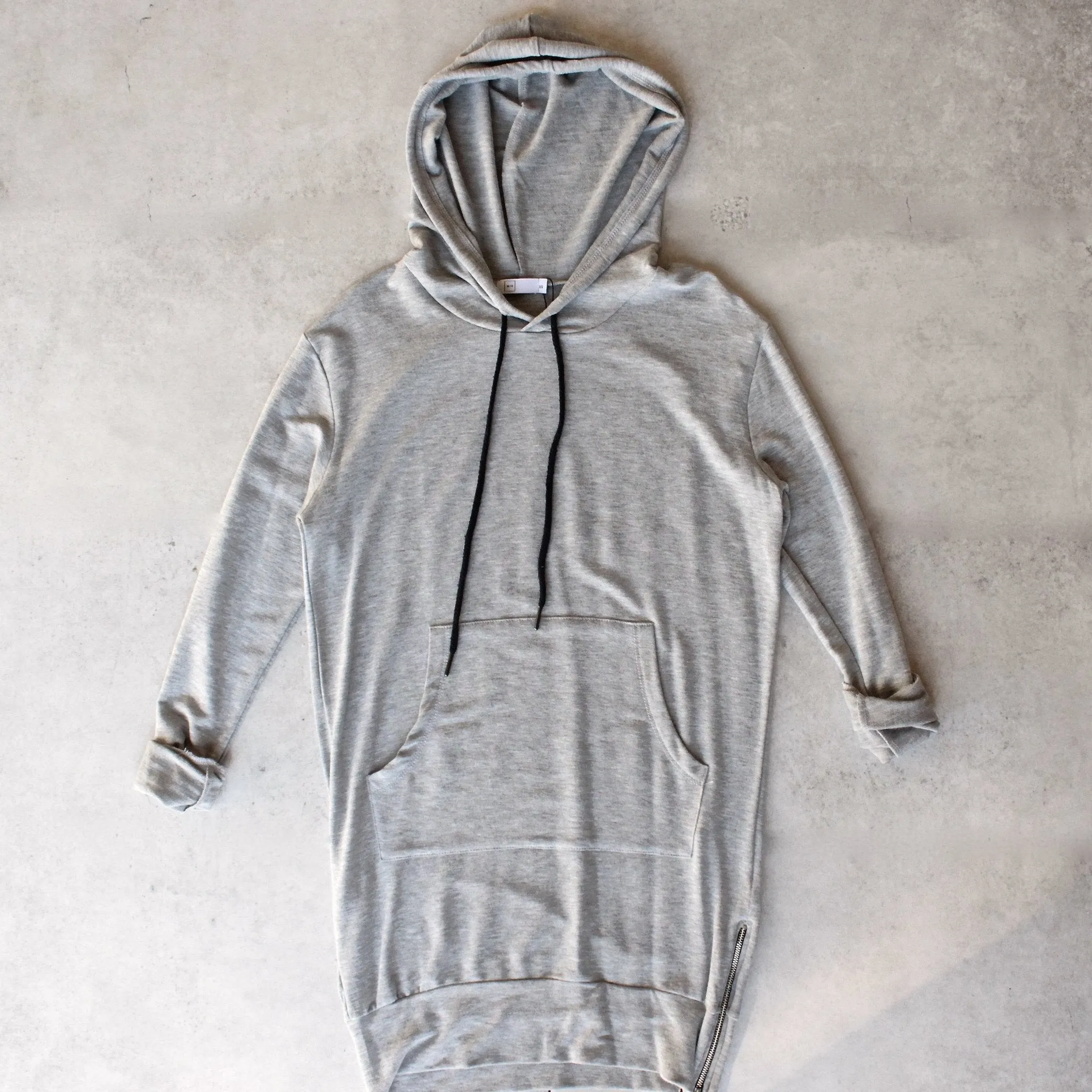 Michelle by Comune - Quinlan Heather Grey French Terry Hoodie Dress