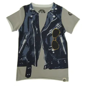 Midnight Blue Leather Vest T-Shirt by: Mini Shatsu