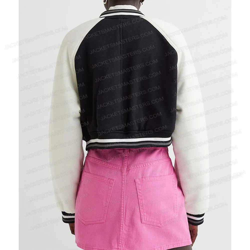 Midori Francis The Sex Lives of College Girls Cropped Varsity Jacket