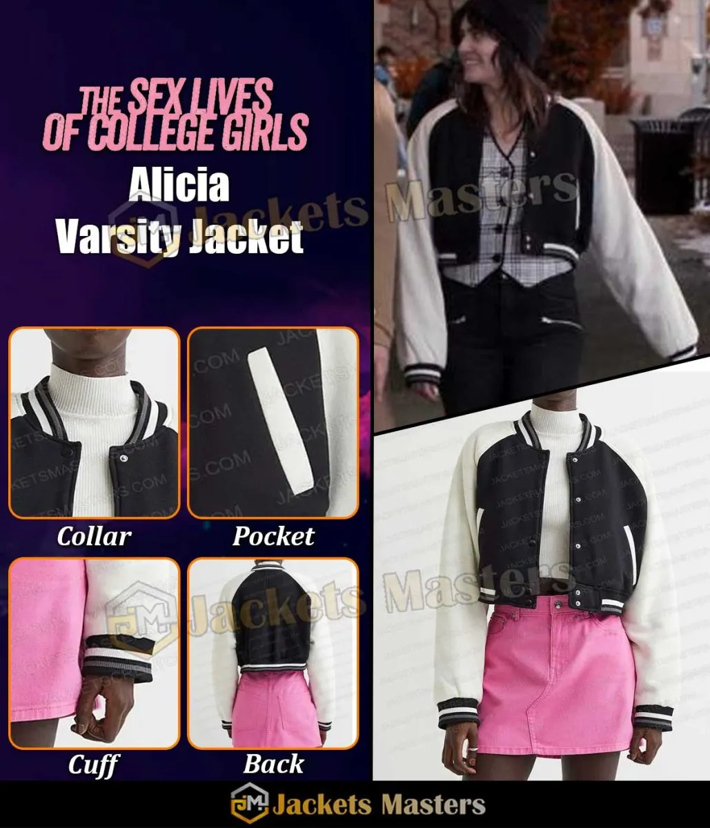 Midori Francis The Sex Lives of College Girls Cropped Varsity Jacket