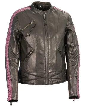 Milwaukee Leather Women's Crinkle Arm Lightweight Racer Leather Jacket - 5X