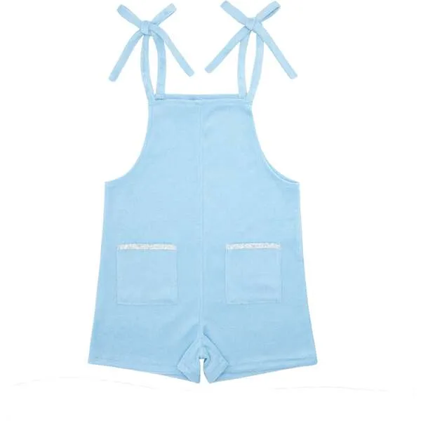 Minnow Girls French Terry Romper, Blue