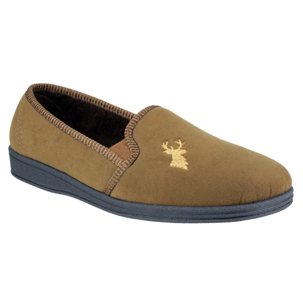 Mirak Stag Slip On Slipper Tan