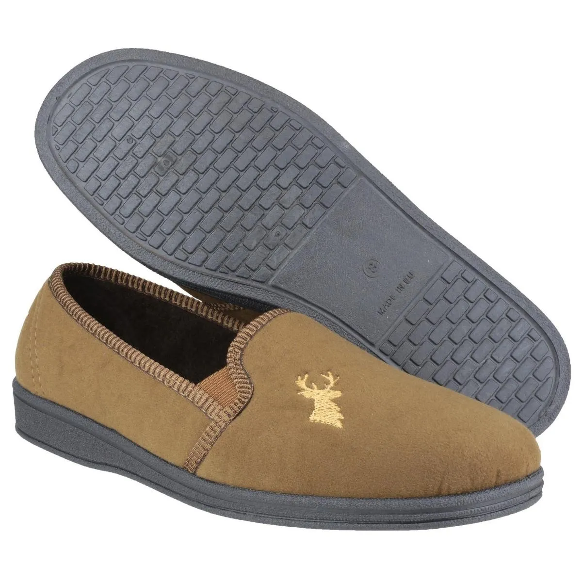 Mirak Stag Slip On Slipper Tan