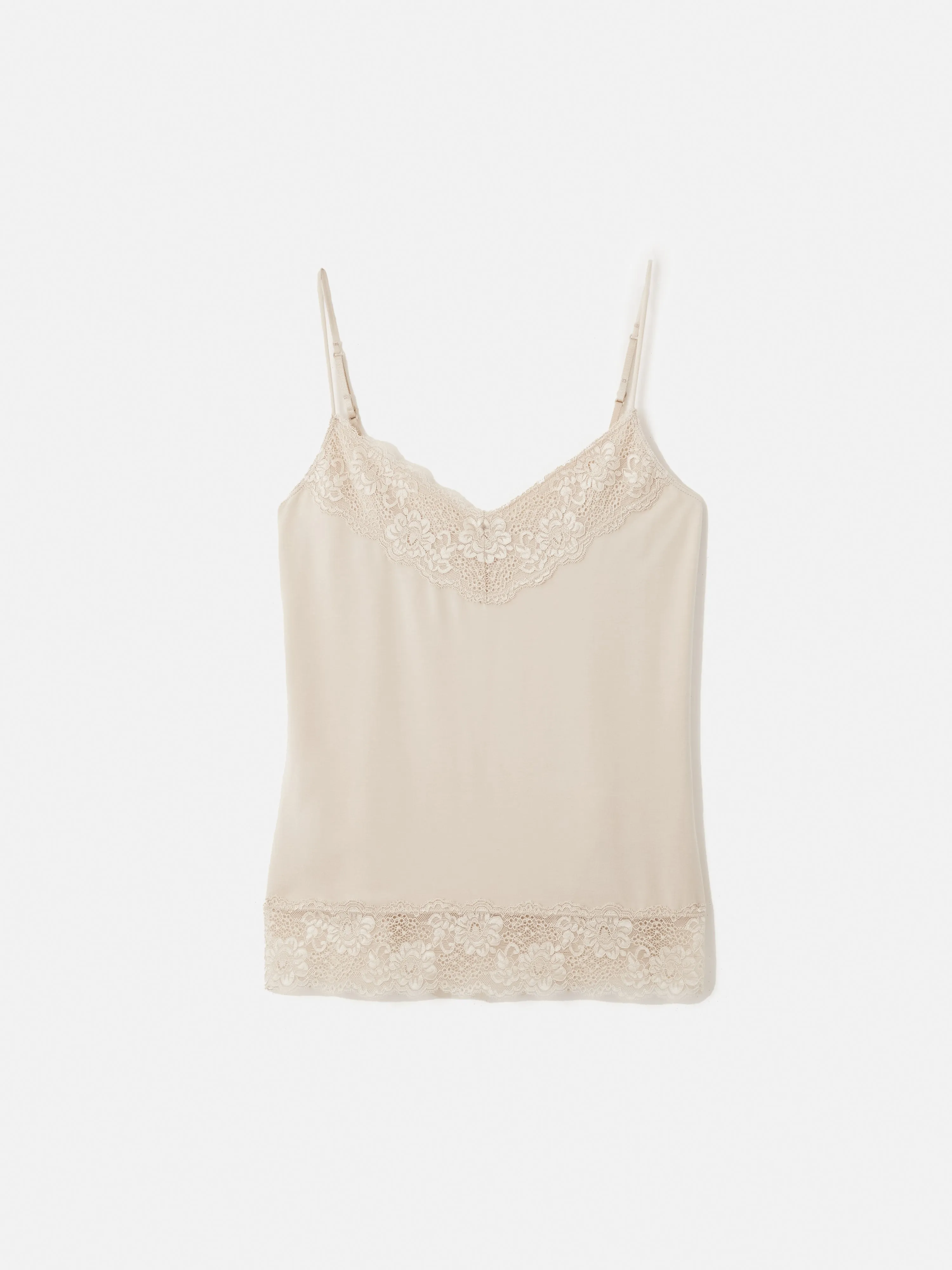 Modal Lace Vest | Pale Sand